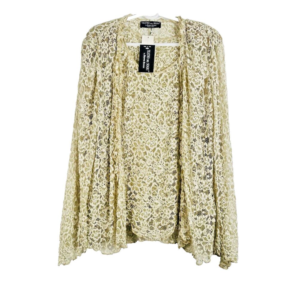 Teatro Dei Sogni by Beppe Bondi Lace Sheer Tunic & Tank Top Sizes 14 & 8 Italy